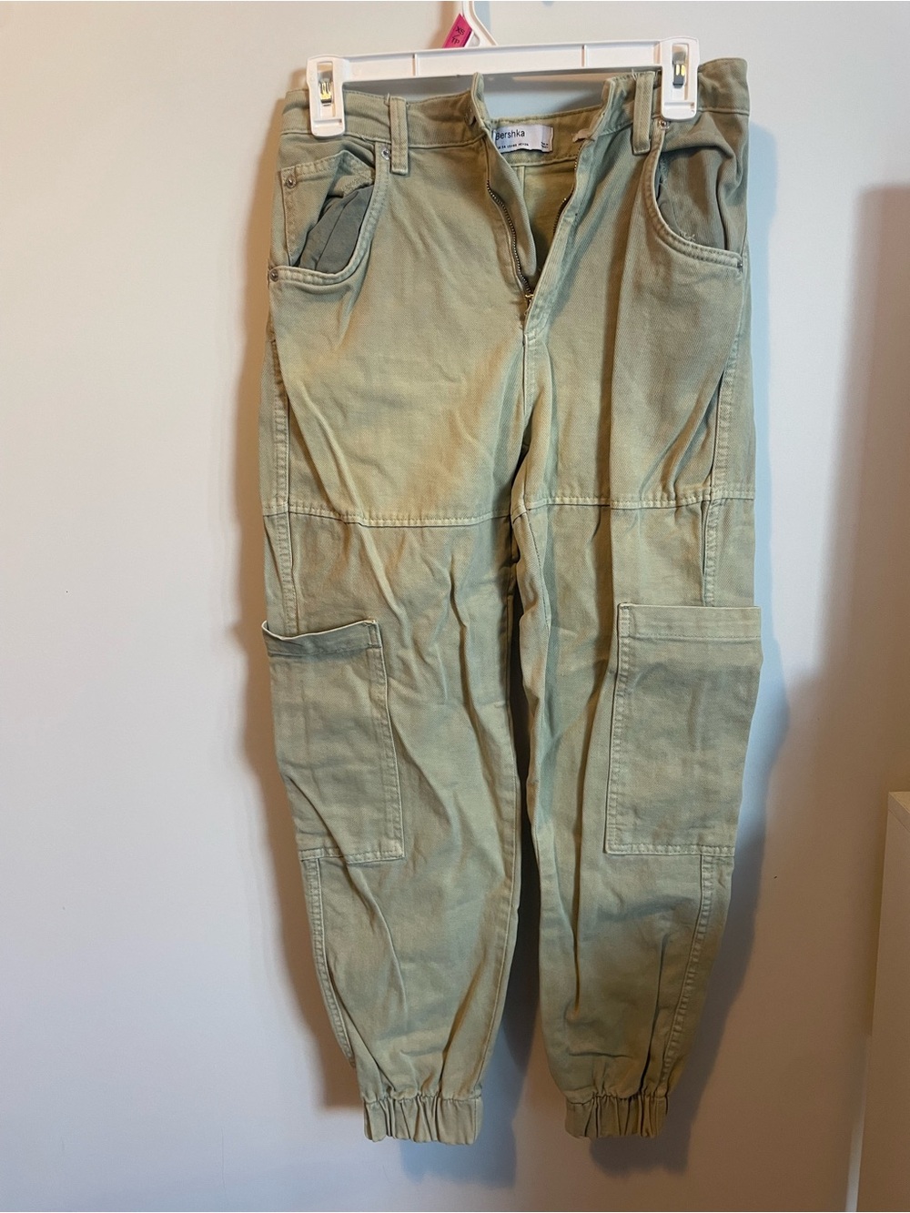 Bershka Streetwear Olive Green Cargo Jogger Pants